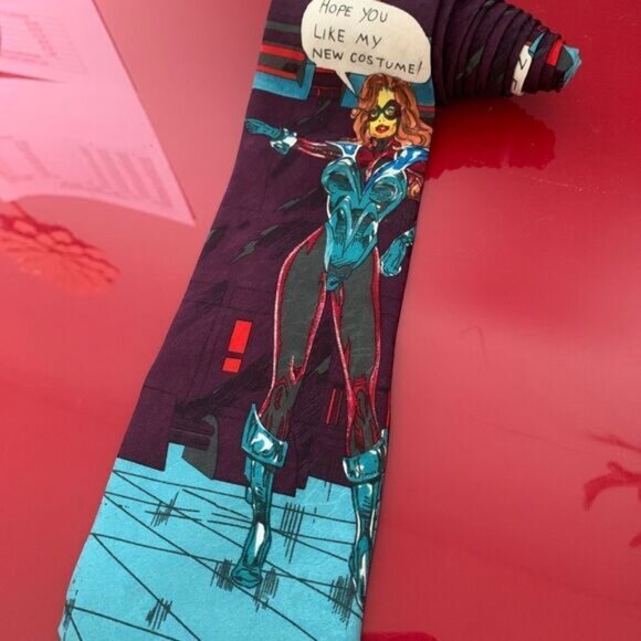 Rare Sharon Ventura Ms Marvel Mens Tie 1993 Vintage - Picture 2 of 4
